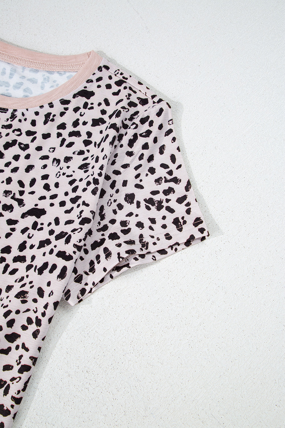 Animal Spotted Print Round Neck Long Sleeve Top