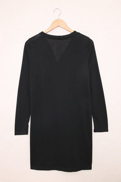 Black Sequined Santa Claus Button Up Cardigan