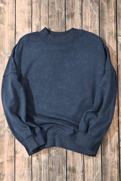 Green Drop Shoulder Crew Neck Pullover Sweatshirt