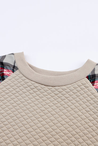 Black Solid Half Zipper Quilted Pullover Sweatshirt