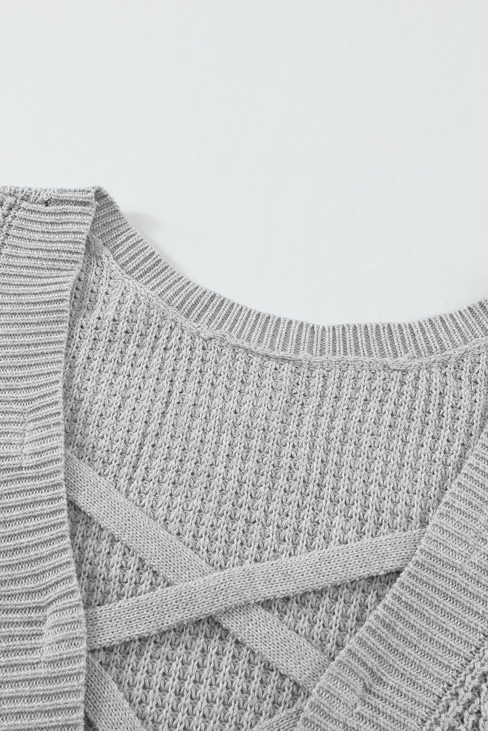 Fiery Red Cross Back Hollow-out Sweater