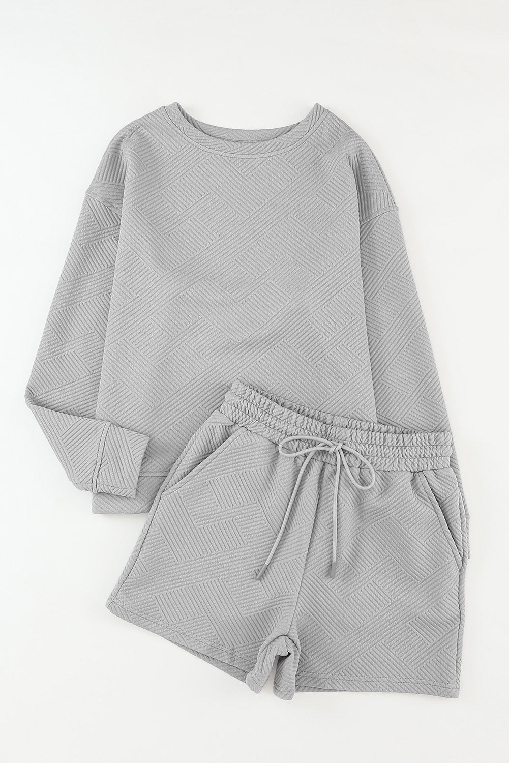 Black Ultra Loose Textured 2pcs Slouchy Outfit
