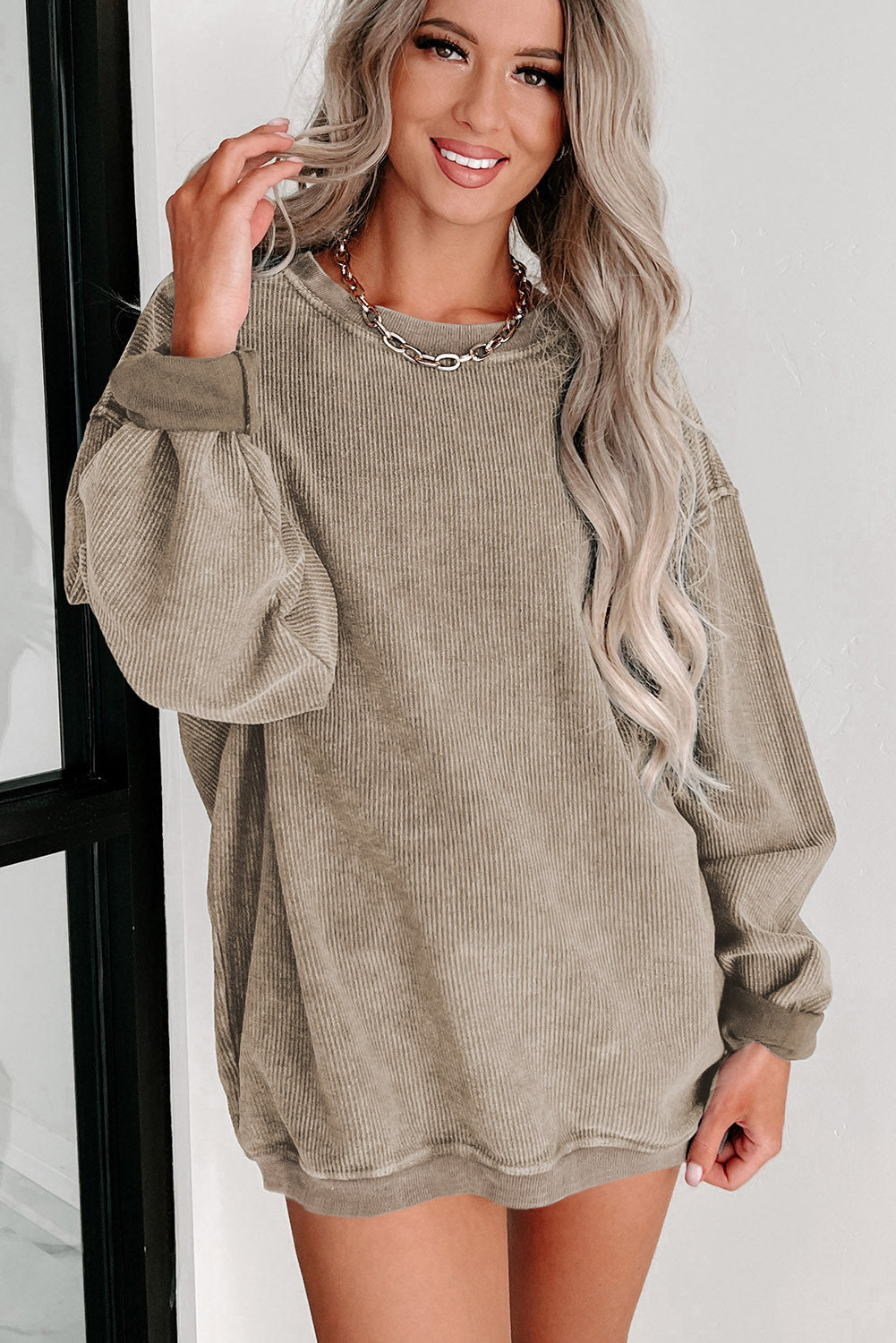 Black Christmas Neon Nutcrackers Mineral Wash Corded Sweatshirt