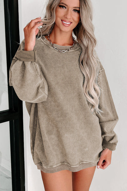 Black Christmas Neon Nutcrackers Mineral Wash Corded Sweatshirt