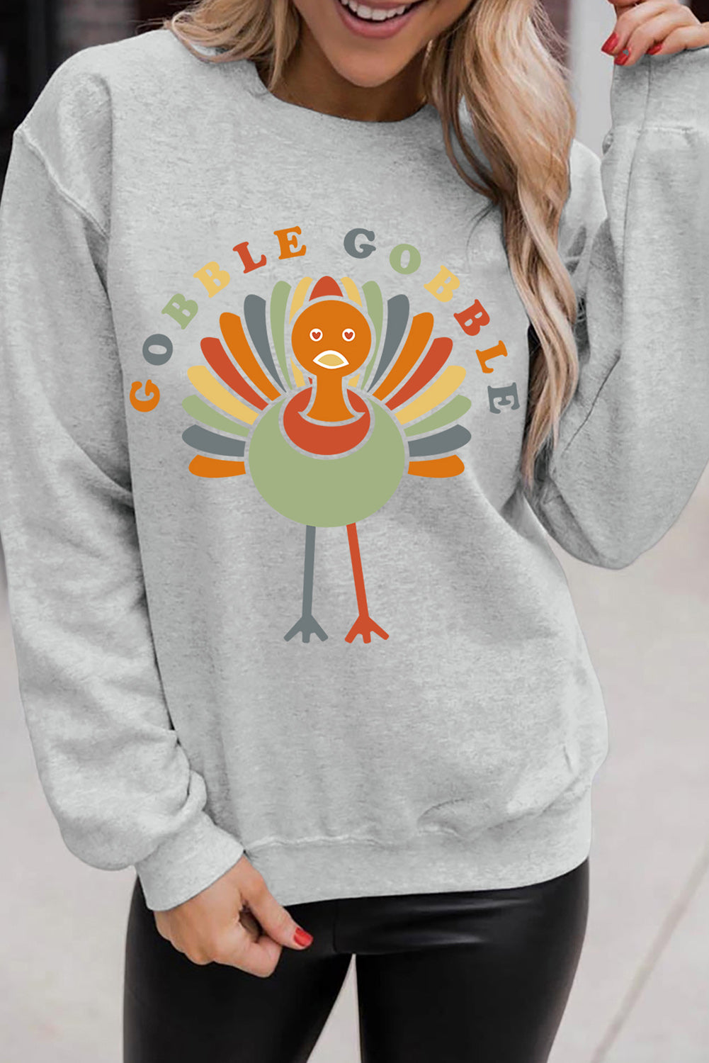 Pink MERRY Alphabet Print Loose Fit Christmas Sweatshirt
