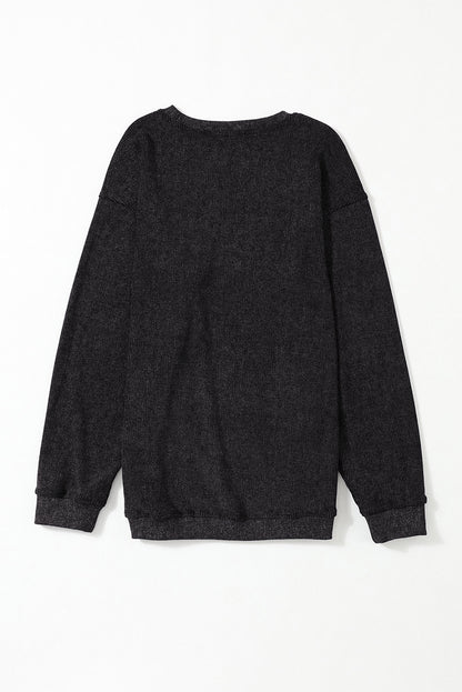 Black Christmas Neon Nutcrackers Mineral Wash Corded Sweatshirt
