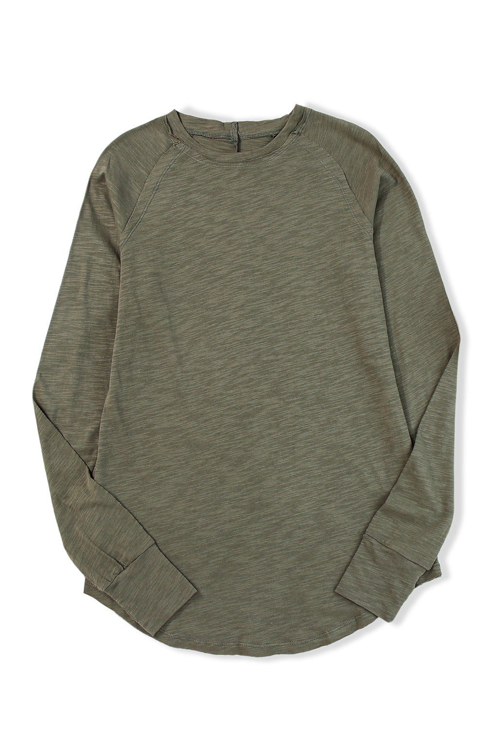 Green Merry Christmas Trees Thumbhole Sleeve Graphic Tee
