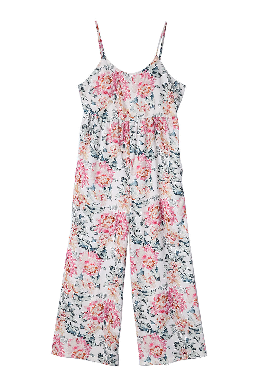 White Floral Patchwork Ribbed Maxi Dress with Pockets