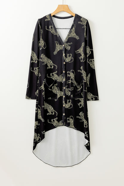 Lively Tiger Print Casual Sweatshirt