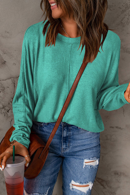 Red Sequined Christmas Favor Sleeve Casual Pullover