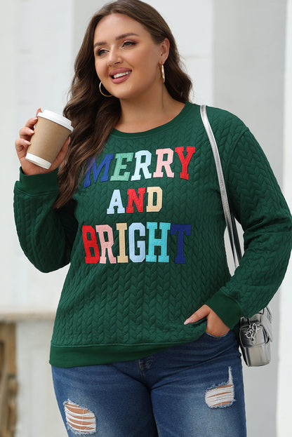 Black Merry And Bright Cable Knit Pullover Sweatshirt