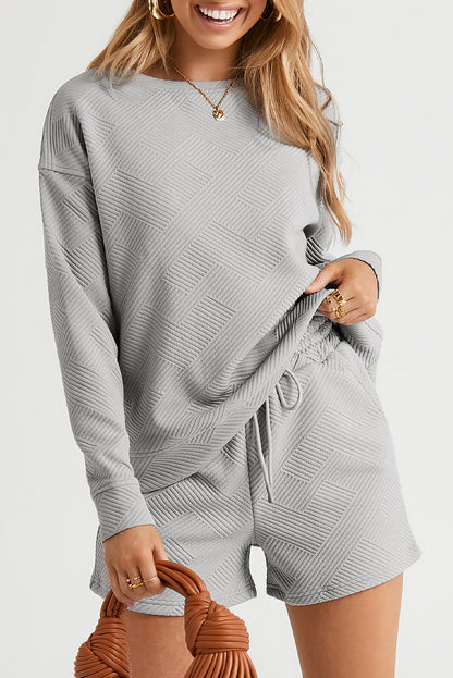 Black Ultra Loose Textured 2pcs Slouchy Outfit