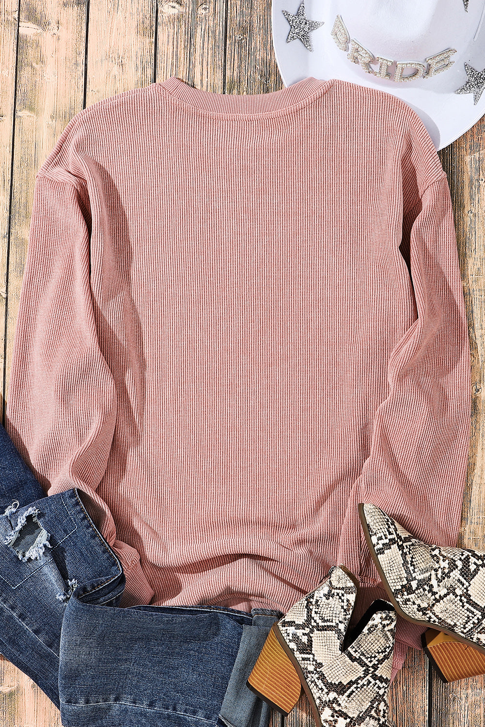 Black Christmas Neon Nutcrackers Mineral Wash Corded Sweatshirt