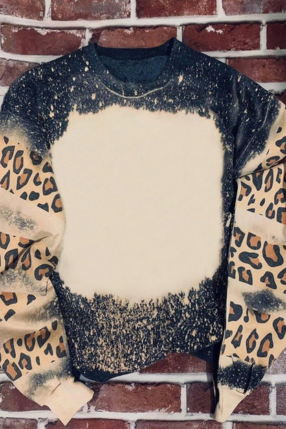 Black Believe Santa Claus Bleach Print Graphic Sweatshirt