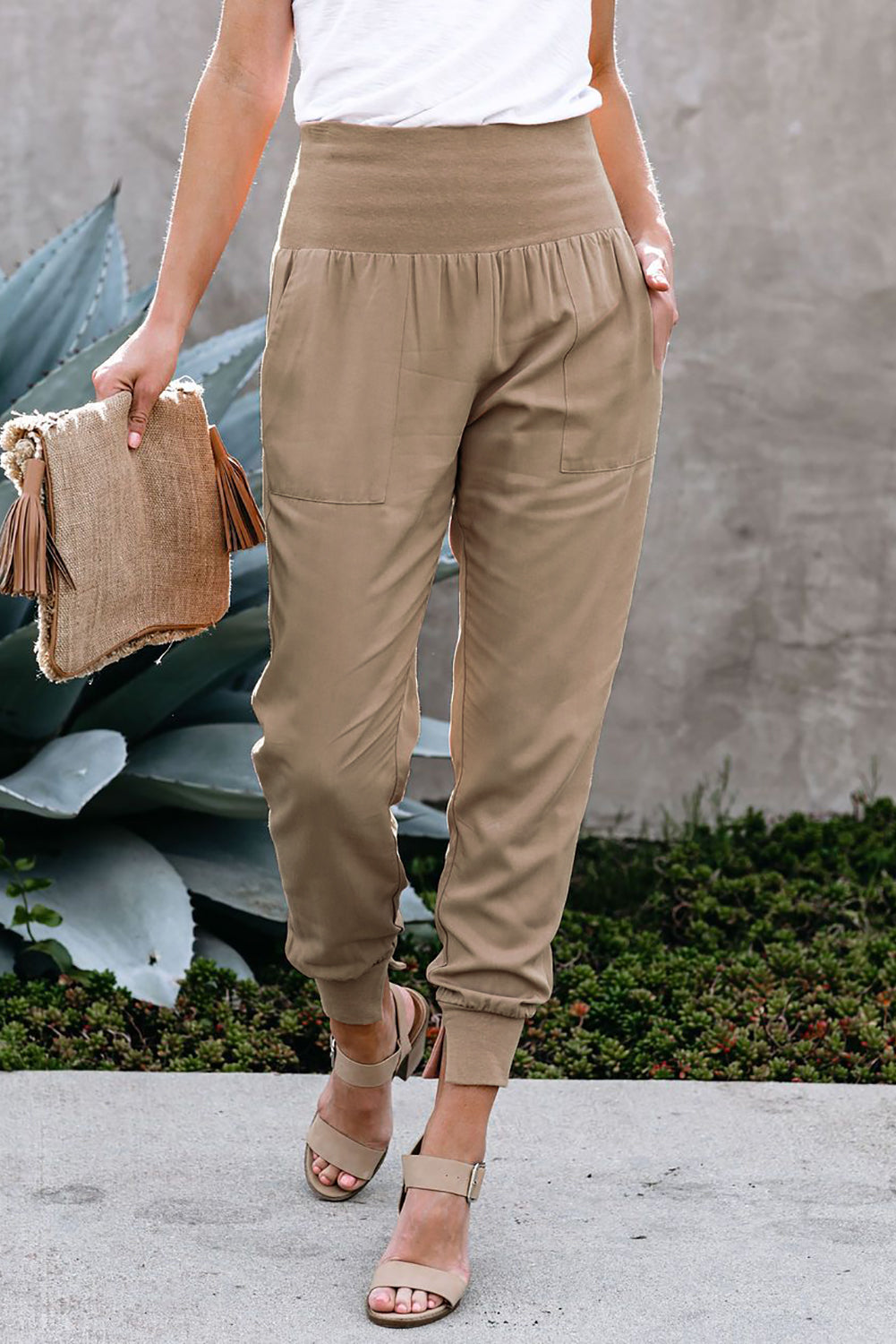 Black Pocketed Casual Joggers
