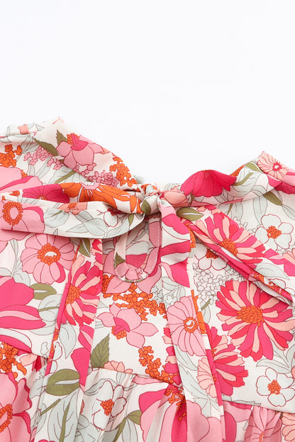 Oatmeal Boho Floral Smocked Waist Super Loose Pants
