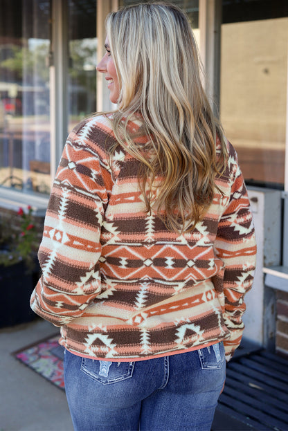 Black Western Colorblock Snap Buttoned Sherpa Jacket