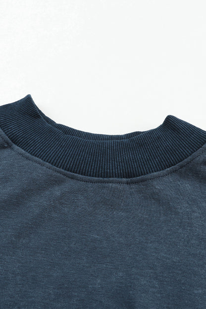 Green Drop Shoulder Crew Neck Pullover Sweatshirt