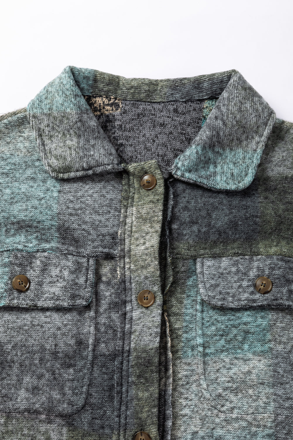 Multicolor Brushed Plaid Buttoned Pullover Oversized Hoodie