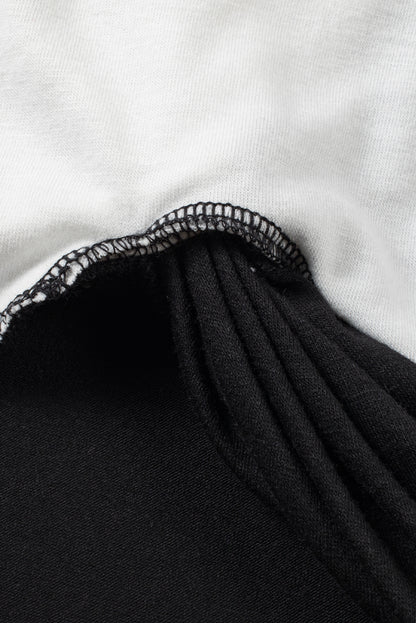 Black Asymmetric Strappy Cold Shoulder Long Sleeve Top