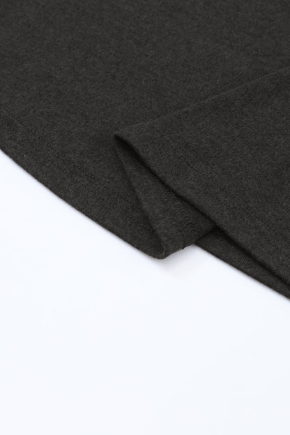 Gray Buttoned Puff Long Sleeve Sheath Top
