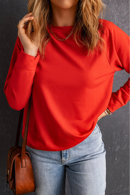 Fiery Red MERRY and BRIGHT Xmas Tree Print Sweatshirt