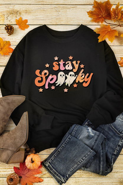 Pink MERRY Alphabet Print Loose Fit Christmas Sweatshirt