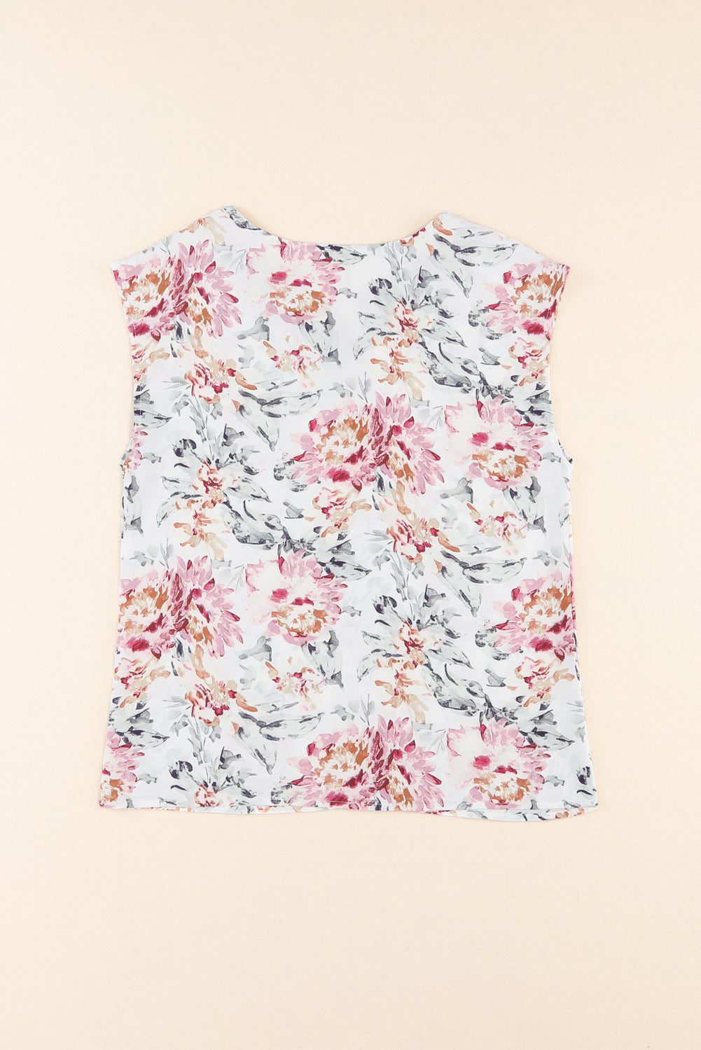White Floral Patchwork Ribbed Maxi Dress with Pockets