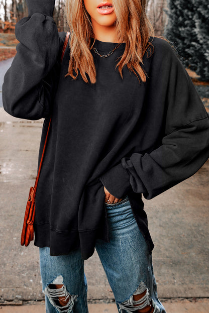 Black Merry Christmas Leopard Trees Graphic Sweatshirt
