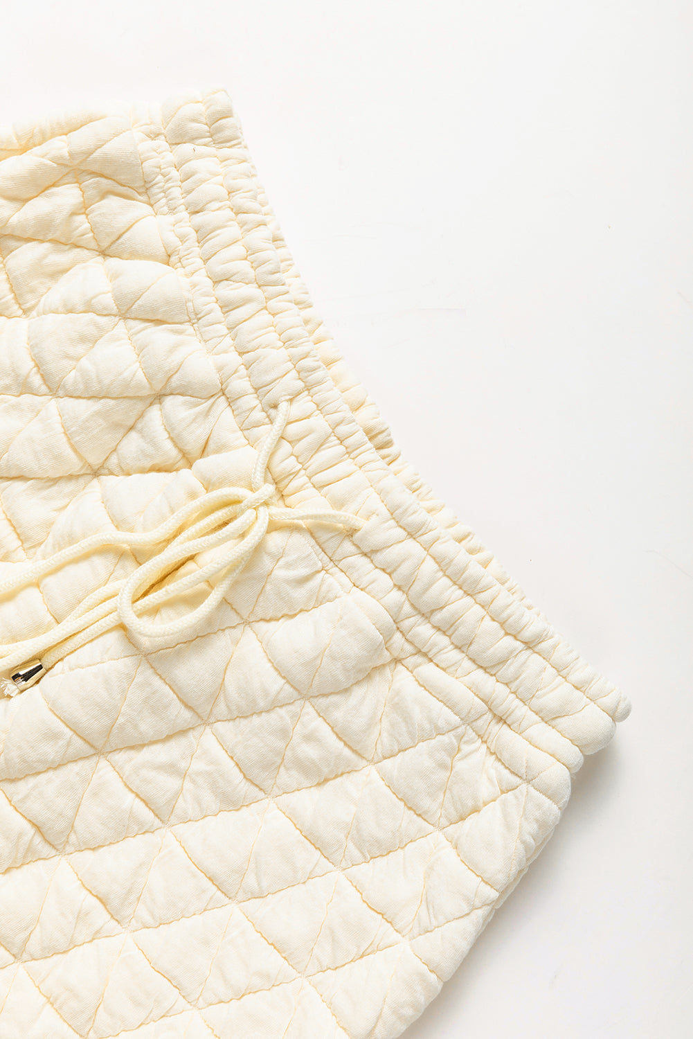 Coffee Solid Color Quilted Kangaroo Pocket Hoodie