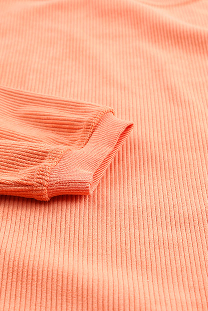 Strawberry Pink IN MY MERRY ERA Loose Fit Corded Sweatshirt