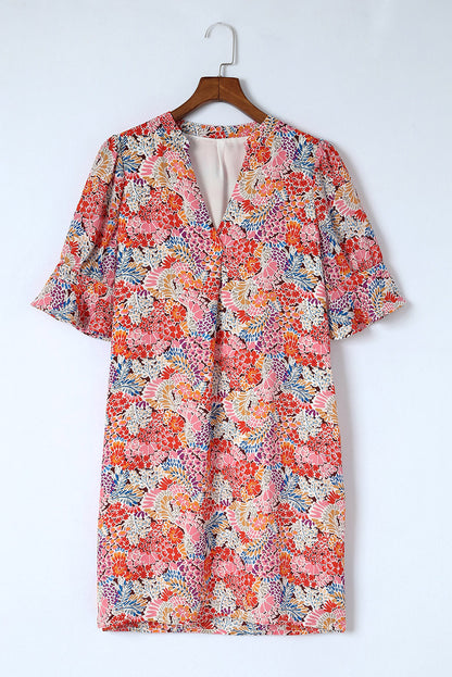 Black Ruffled Sleeve Shift Dress