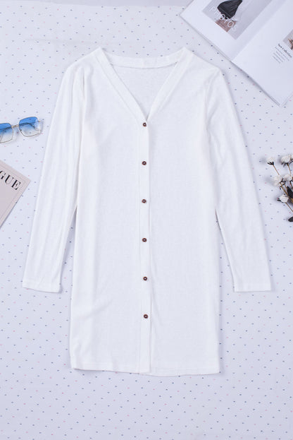Black Sequined Santa Claus Button Up Cardigan