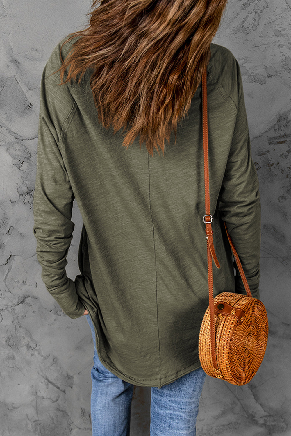 Green Merry Christmas Trees Thumbhole Sleeve Graphic Tee