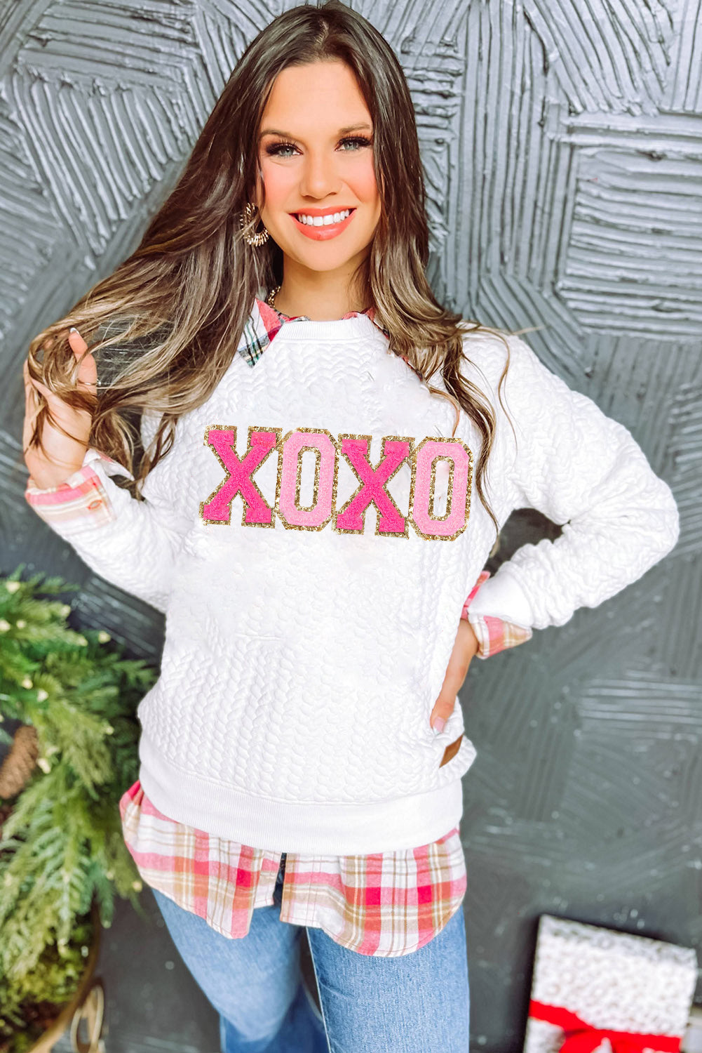 Black Merry And Bright Cable Knit Pullover Sweatshirt