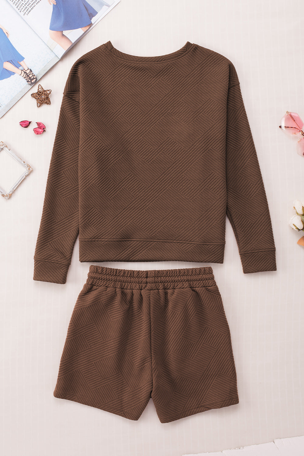Black Ultra Loose Textured 2pcs Slouchy Outfit