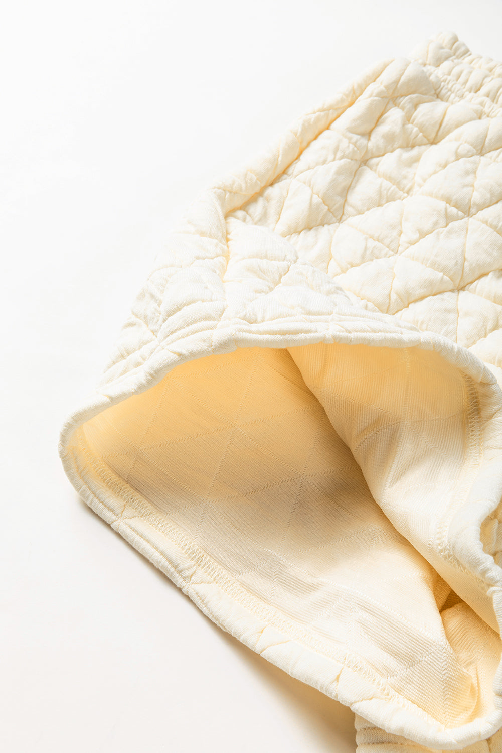 Coffee Solid Color Quilted Kangaroo Pocket Hoodie