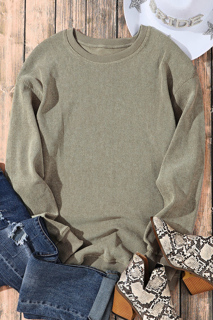 Black Christmas Neon Nutcrackers Mineral Wash Corded Sweatshirt
