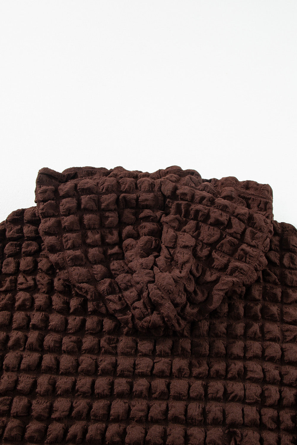 Green Bubble Textured Waffle Hoodie