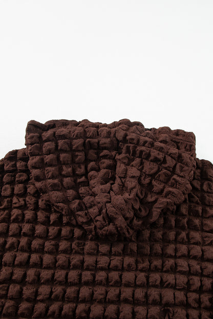 Green Bubble Textured Waffle Hoodie