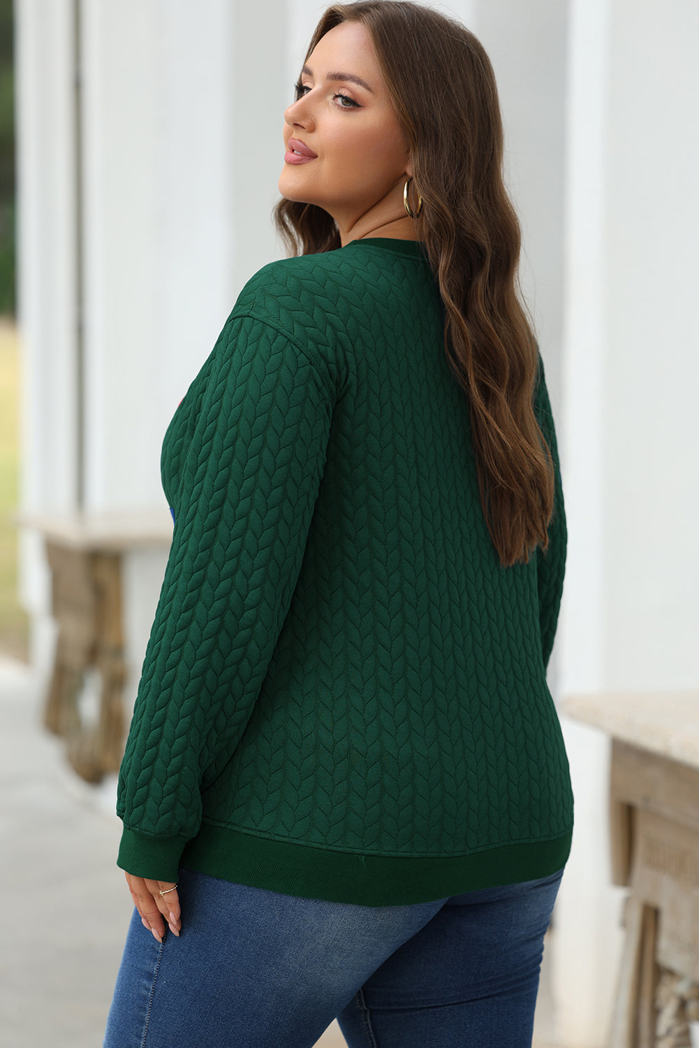 Black Merry And Bright Cable Knit Pullover Sweatshirt
