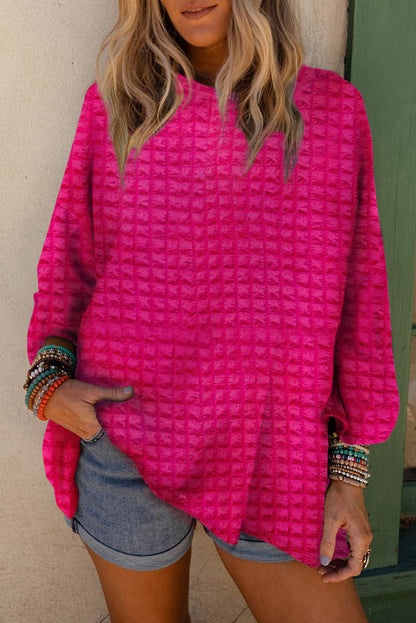Green Bubble Textured Waffle Hoodie