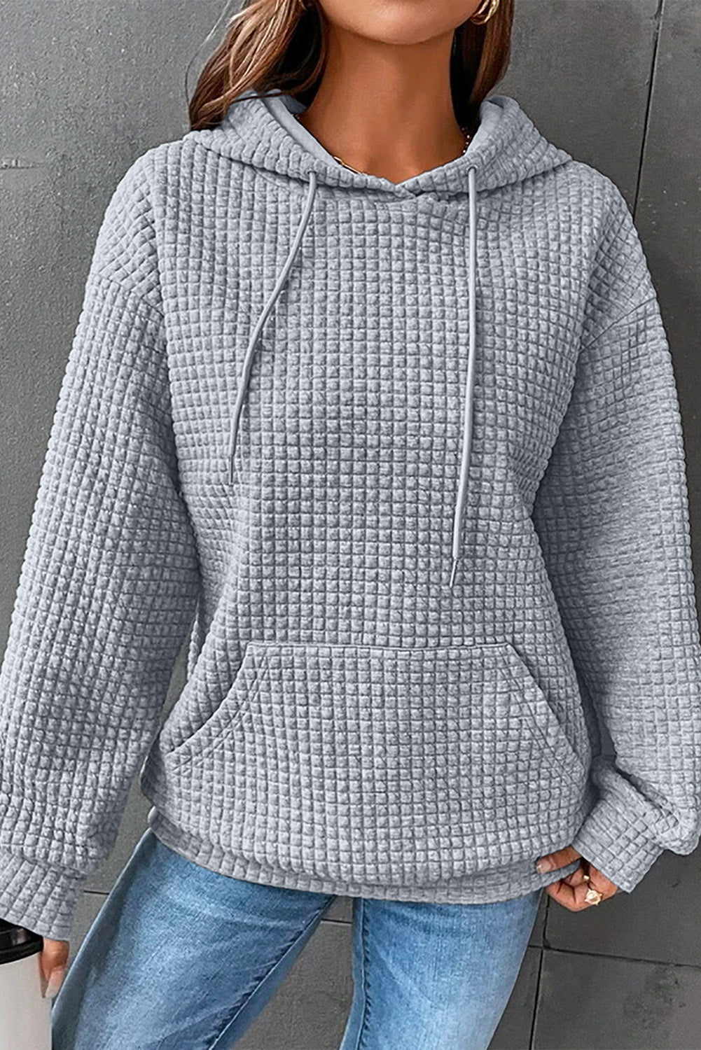 White MERRY AND BRIGHT Lattice Texture Hoodie