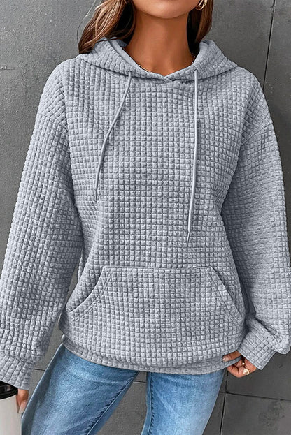 White MERRY AND BRIGHT Lattice Texture Hoodie