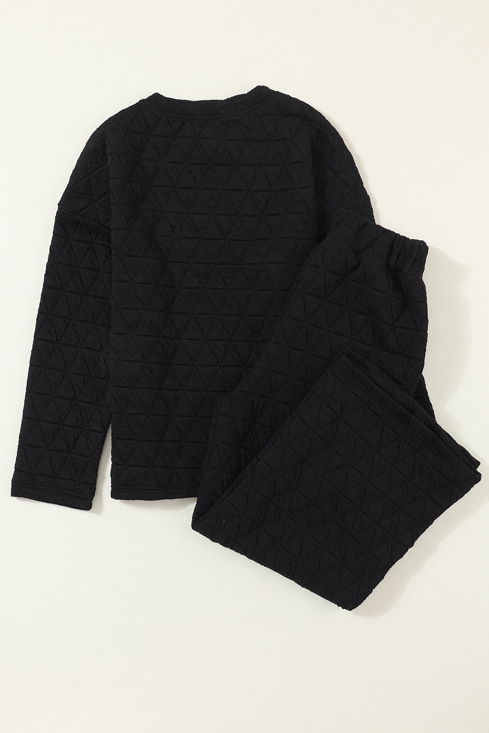 Coffee Solid Color Quilted Kangaroo Pocket Hoodie