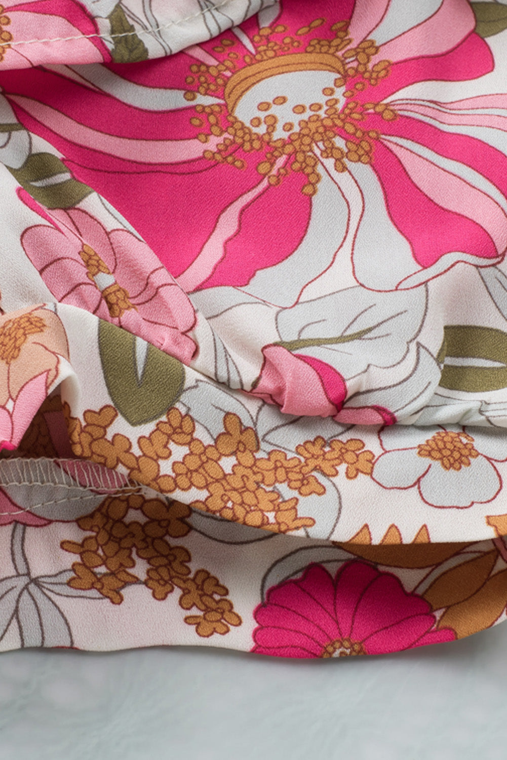 Oatmeal Boho Floral Smocked Waist Super Loose Pants