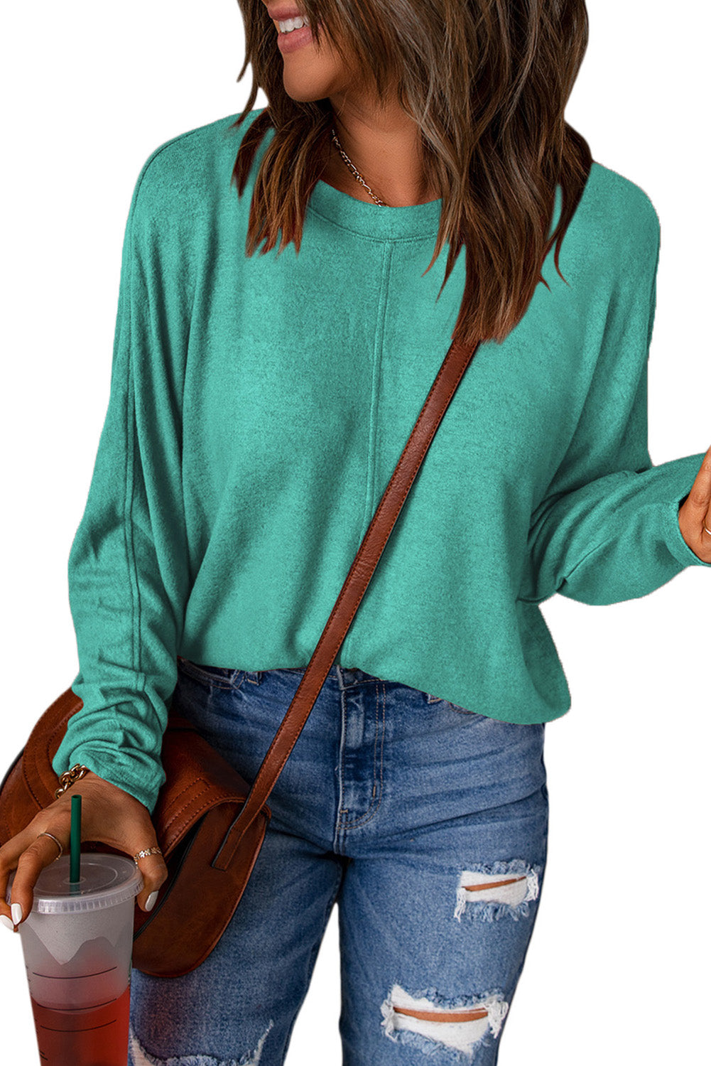 Red Sequined Christmas Favor Sleeve Casual Pullover