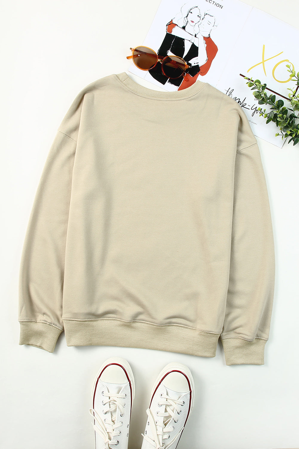 Pink MERRY Alphabet Print Loose Fit Christmas Sweatshirt