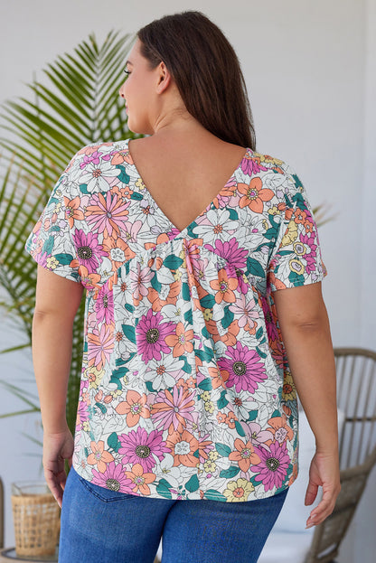 Fiery Red Round Neck Sleeveless Floral Mini Dress