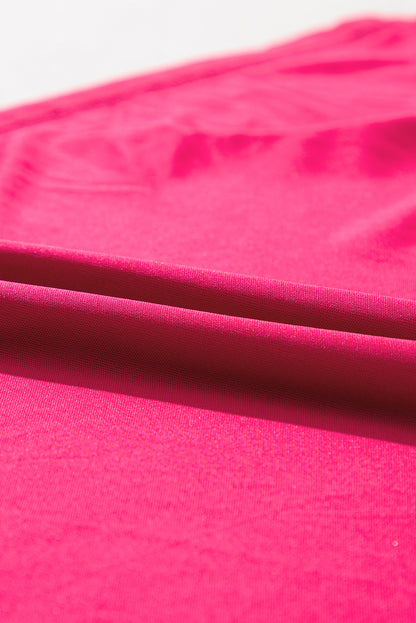 Pink Smocked Ribbed Velvet Babydoll Top